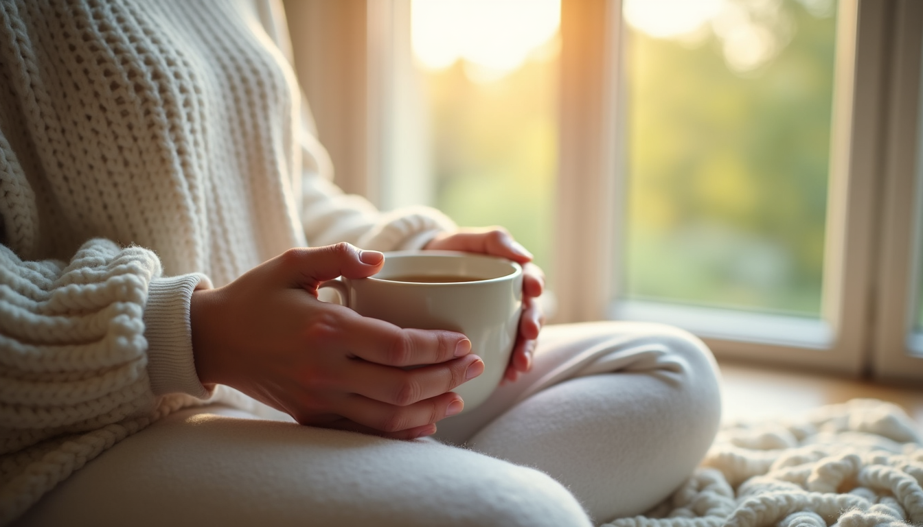 Diverse individuals practicing mindful activities in a sunlit park