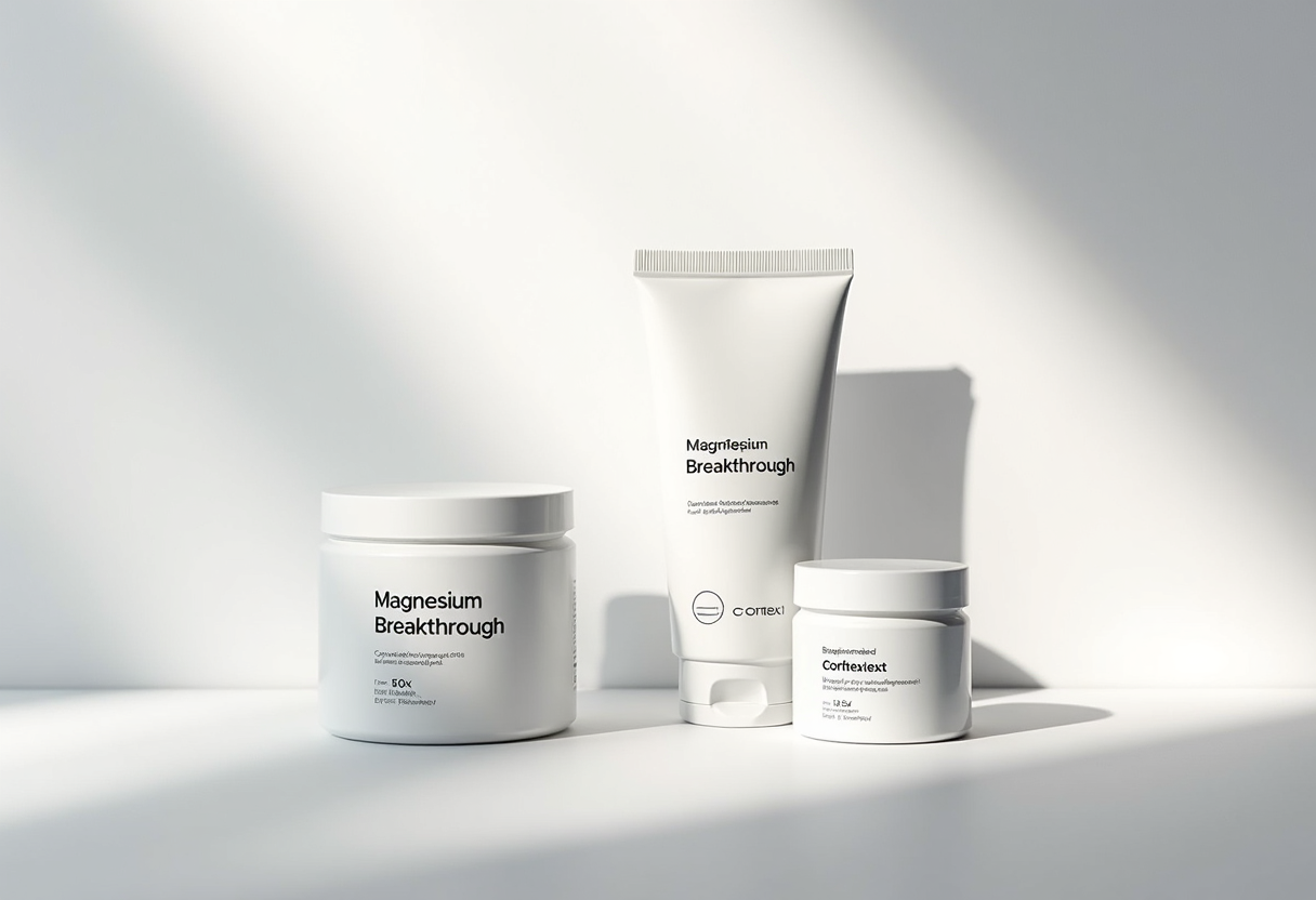 Product image showing Magnesium Breakthrough, Cortexi, and Back to Life packaging