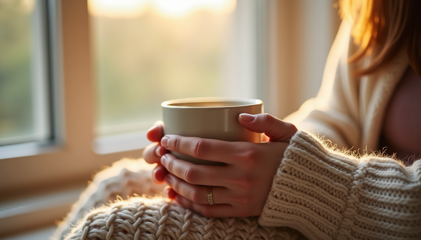 Person engaged in balanced wellness activities like healthy eating and meditation